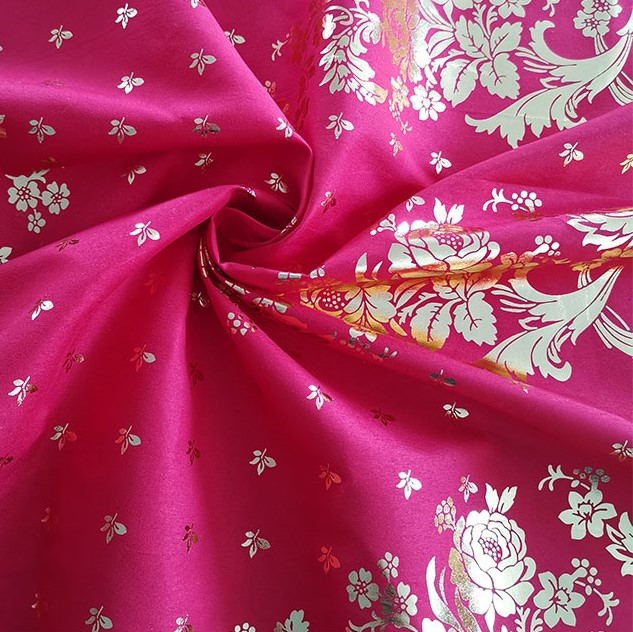 100% poliester Tkanina z nadrukiem w kolorze złotym